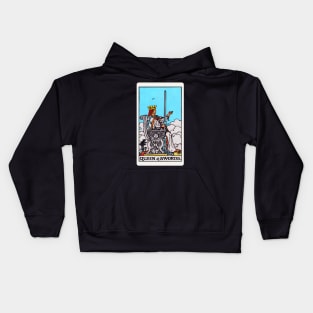 Card #62 - Queen Of Swords - Rider Waite Smith Tarot Kids Hoodie